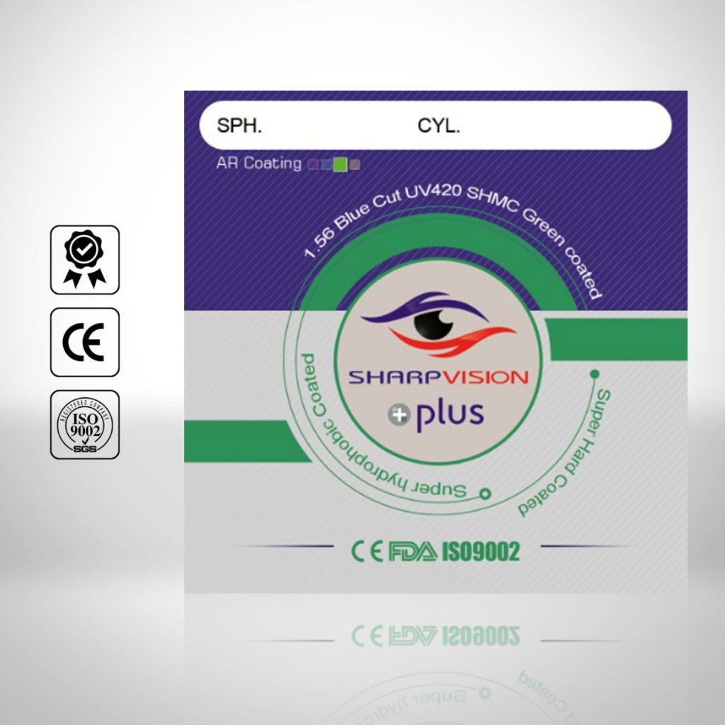 Sharp Vision Theme Sharp Vision Plus 1.56 Blue Cut SHMC GREEN COATING